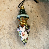 4” Spindle Ornament: White Rabbit