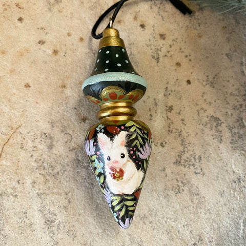 4” Spindle Ornament: White Rabbit