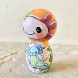 2.75” Orange Bonnet Axolotl (Pink)