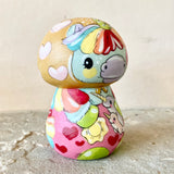 3.5” Ochre Bonnet Unicorn with Narwhals