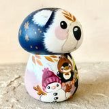 3.5” Navy Bonnet Polar Bear