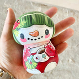 3.5” Green Bonnet Snowman