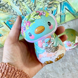 (Reduced!) 3.5” Lavender Bonnet Bluebird with Baby