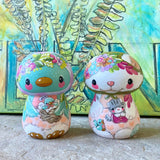 (Reduced!) 3.5” Lavender Bonnet Bluebird with Baby