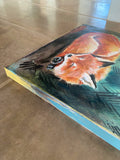 20”x20”x1.5” *Original* Slumbering Fox (Cerulean)