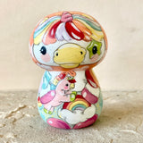 3.5” Peach Bonnet Unicorn with Baby