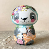 3.5” Turquoise Bonnet Panda with Cubs