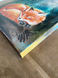 20”x20”x1.5” *Original* Slumbering Fox (Cerulean)