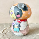 3.5” Peach Bonnet Dog with Puppy