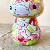 3.5” Ochre Bonnet Unicorn with Narwhals