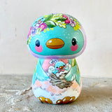 (Reduced!) 3.5” Lavender Bonnet Bluebird with Baby