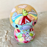 3.5” Ochre Bonnet Unicorn with Narwhals