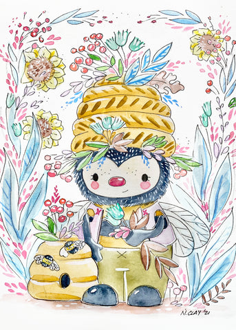 *Print* 5x7 Bee Boy