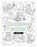 Vol.5 Digital Download 20-page Coloring Book—Dragon Friends—8.5” x 11”