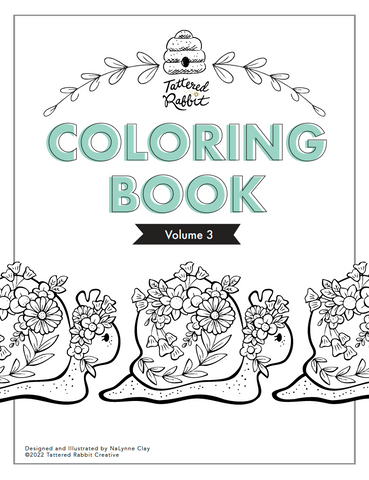 Vol.3 Digital Download 13-page Coloring Book—Springtime Friends—8.5” x 11”