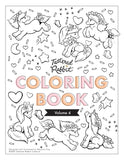 Vol.4 Digital Download 21-page Coloring Book—Unicorn Friends—8.5” x 11”