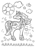 Vol.4 Digital Download 21-page Coloring Book—Unicorn Friends—8.5” x 11”