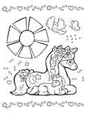 Vol.4 Digital Download 21-page Coloring Book—Unicorn Friends—8.5” x 11”
