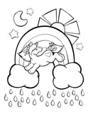 Vol.4 Digital Download 21-page Coloring Book—Unicorn Friends—8.5” x 11”