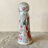 *Original* 5.5” Santa with 8 Tiny Reindeer: Red