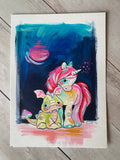 5x7” *Original* Unicorn and Dragon