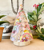 7.5” Pink Floral Cone Tree: Unicorns