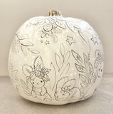 6.5” Cream Pumpkin: Woodland Sketch