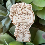*Engraved* 4” Chunky Maple Doll: Mushroom Girl