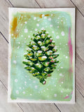 7x10” *Original* Pinecone in Snow