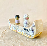 Set of 3: 7” Boo Canoe with Frank & Mummy Friends