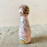 *Original* 3.25” Pink Owl holding Owlet