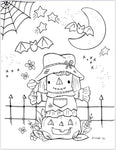 Vol.2 Digital Download 15-page Coloring Book—Spooky Friends—8.5” x 11”