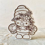 *Engraved* 3.25”h Chunky Maple Doll: Bee
