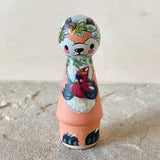 *Original* 4.5” Owl in a Tree with Cardinal