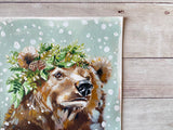 7x10” *Original* Brown Bear in Snow