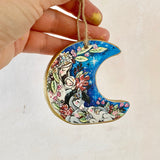 Set of Two–2.5” Ornaments: Wild Moon Archival Printed Holy Night Nativity