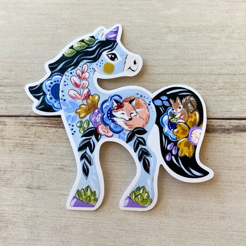 NEW 3.5” Vinyl Sticker: Blue Forest Unicorn