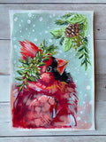 7x10” *Original* Cardinal in Snow