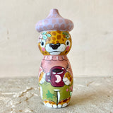 *Original* 4” Acorn Hat Cheetah with Coffee ☕️