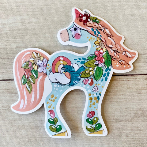 NEW 3.5” Vinyl Sticker: Peach Unicorn