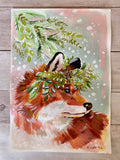 7x10” *Original* Red Fox in Snow
