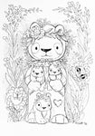 Vol.1 Digital Download 26-Page Coloring Book - Animal Friends—A5