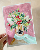 7x10” *Original* Winter Fawn with Crown and Scarf