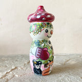 4” Snowman with Acorn Cap: Forest Red