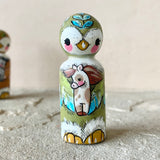 *Original* 2.5” Owl with a wild Pony: Moss