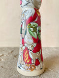 *Original* 5.5” Santa with 8 Tiny Reindeer: Red