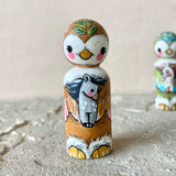 *Original* 2.5” Owl with a wild Pony: Cinnamon