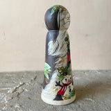 *Original* 5.5” Santa with Bear Cub and Snowman: Chestnut