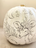 6.5” Cream Pumpkin: Woodland Sketch