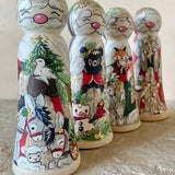 *Original* 5.5” Santa with Donkeys: Red